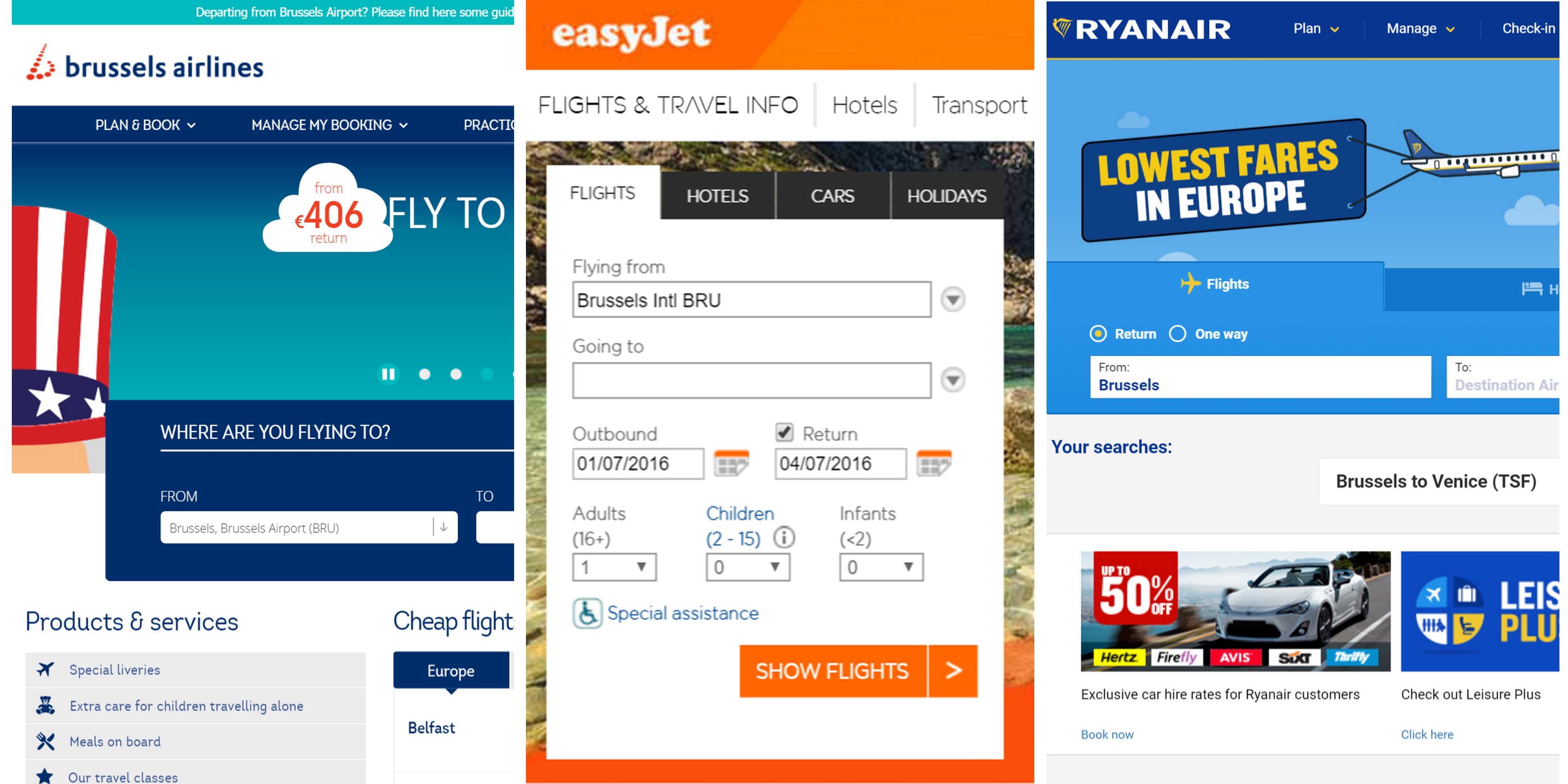 Airlines website usability